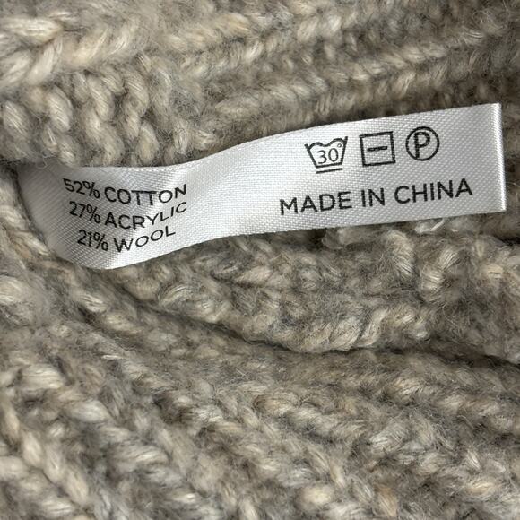 NWT‎ Tuckernuck Arthur Cable Knit Cardigan Sweater Gray Wool Blend Cropped XXL - Picture 15 of 16